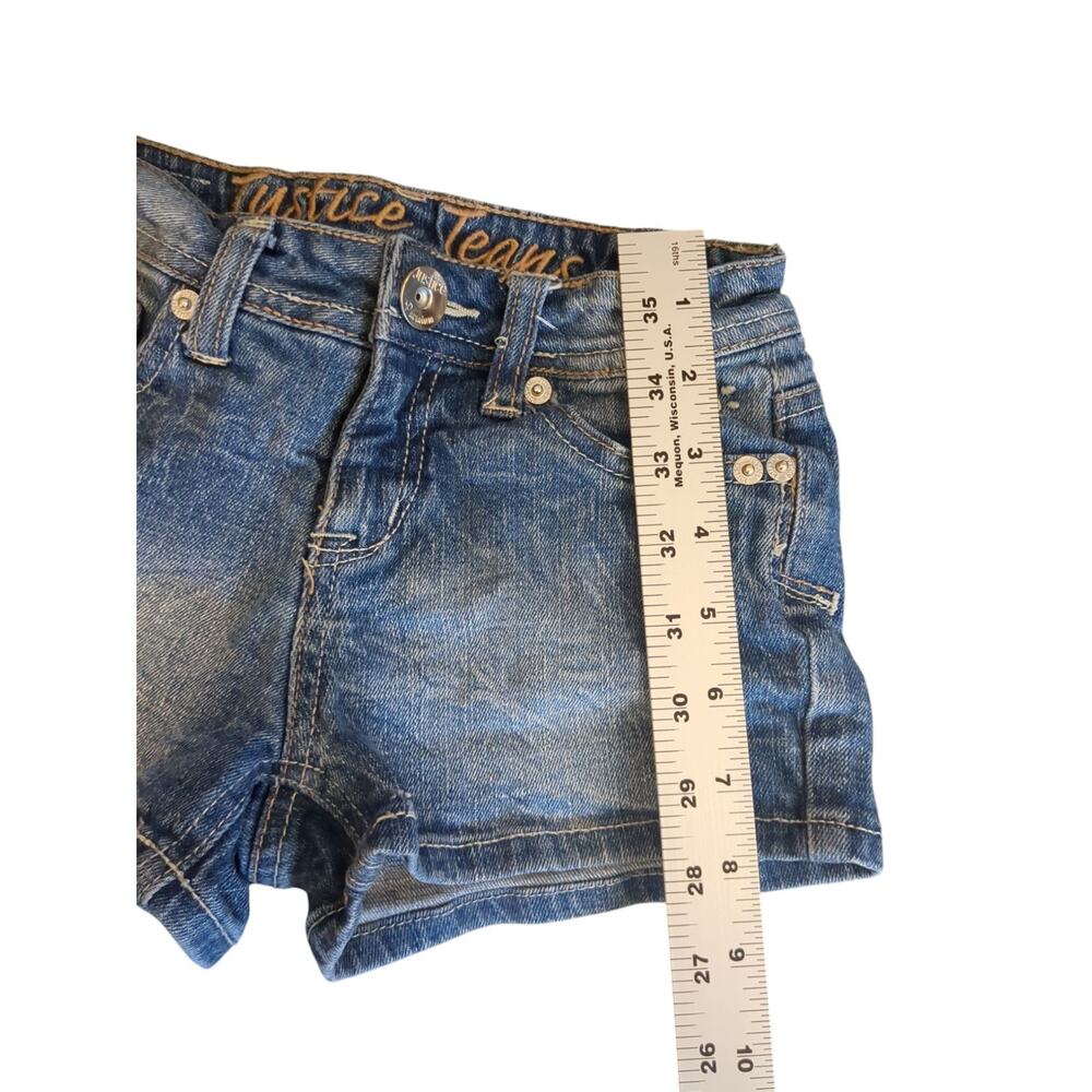 Justice Jean Shorts Girl's Size 8 Regular Blue Denim Stretch - Picture 7 of 9